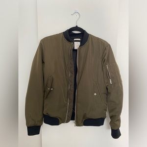 EUC Zara Olive Green Bomber Jacket
